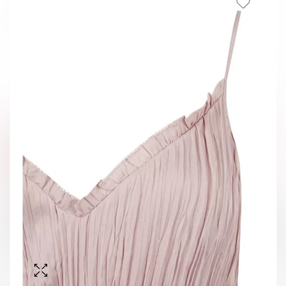ALL SAINTS Kaylee Crinkled Slip Dress Pleated Pink Blush | Medium m - Picture 2 of 5
